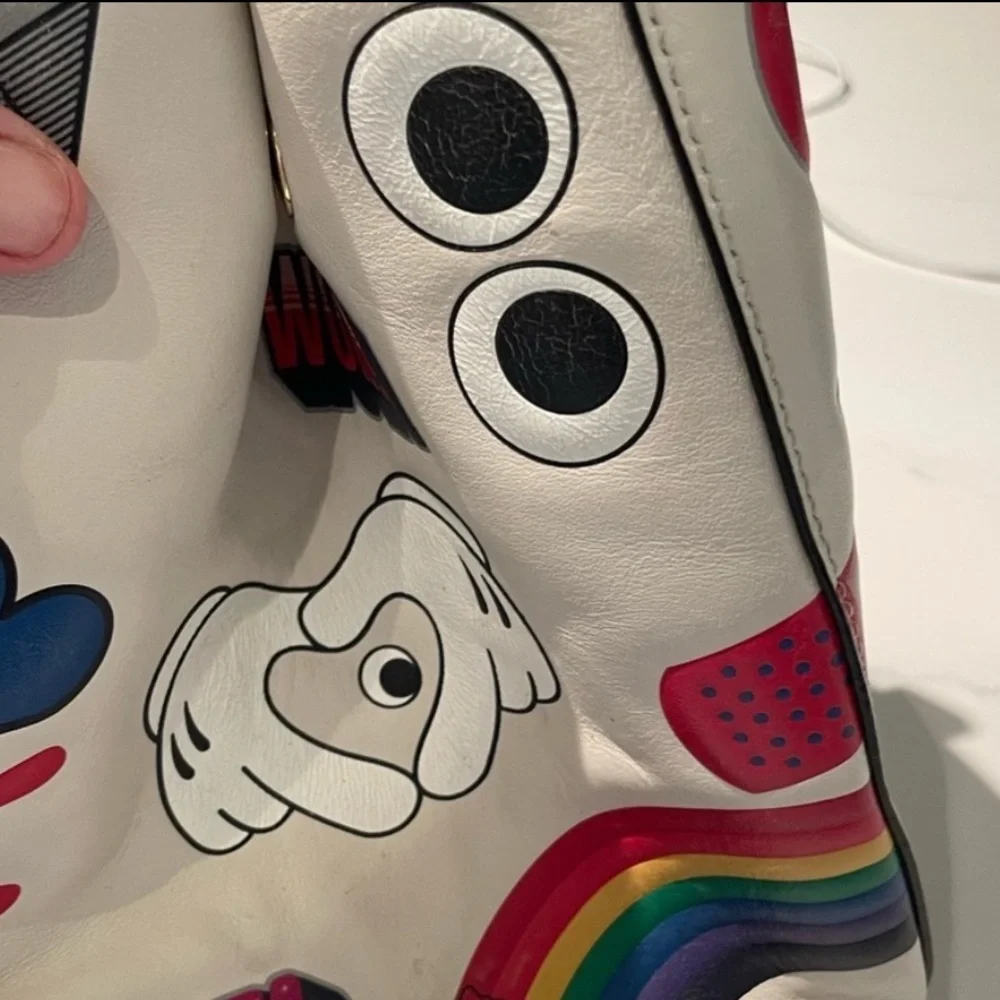 Anya Hindmarch all over sticker ebury ivory bag tote -CHICEST bag size large. - Picture 5 of 15